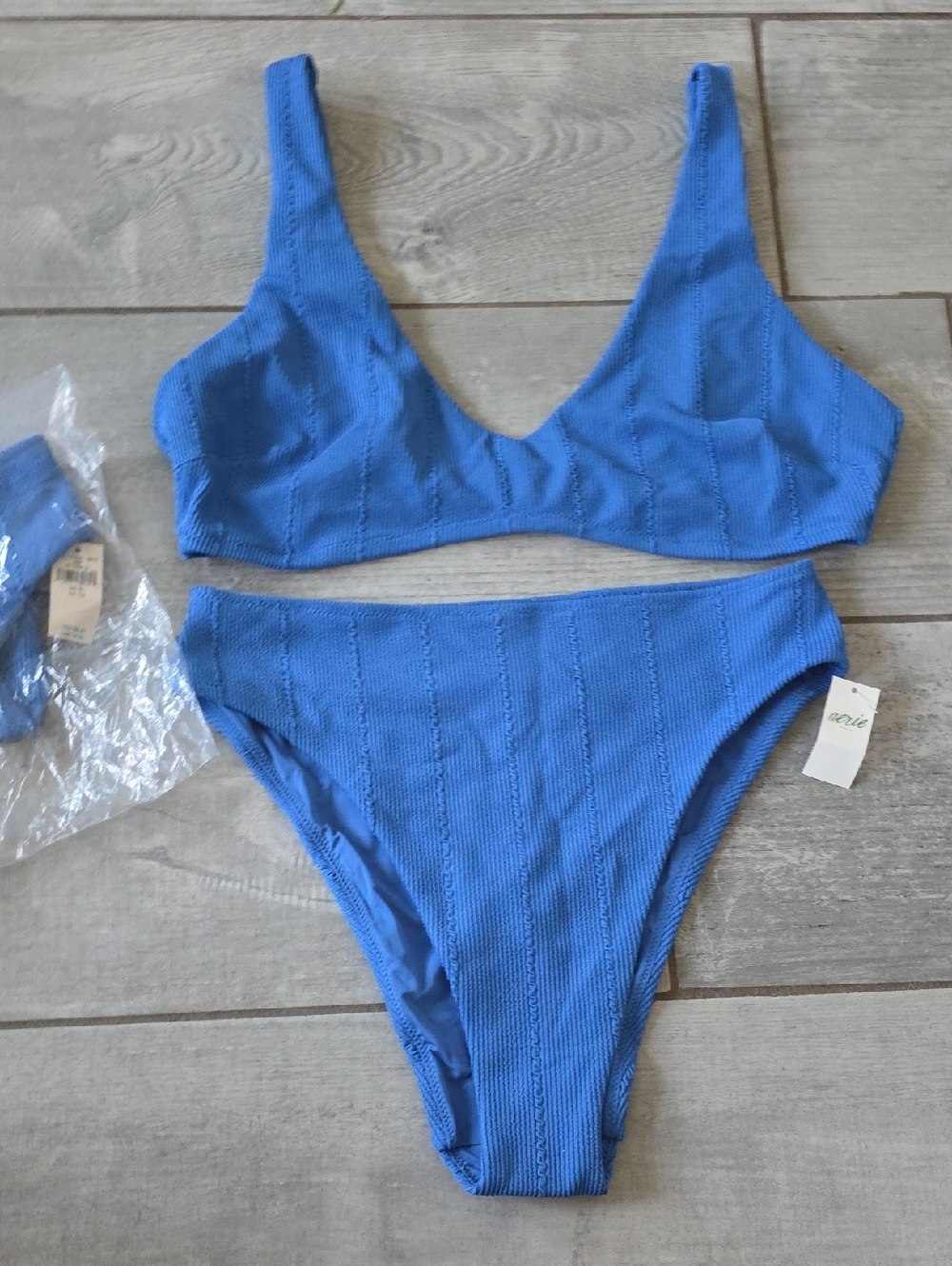 Aerie Blue Ribbed Bikini Set